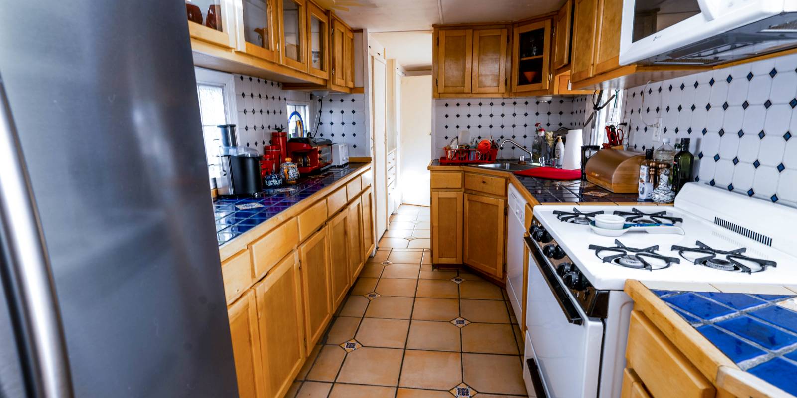 fully equipped kitchen with high end fridge